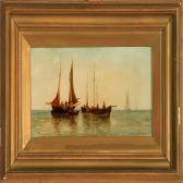 BLADON E.J. Marine With A Fishing Boat And Coastal Scene With A Ship Aground BLADON E.J. Marine With A Fishing Boat And Coastal Scene With A Ship Aground