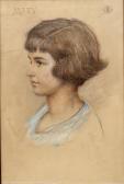 BLADON T. Murray Bernard Half Length Portrait Of Mary Matthews BLADON T. Murray Bernard Half Length Portrait Of Mary Matthews