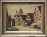 BLAETTER Albert Ansicht Von Rothenburg O.d. Tauber Mit Spaziergänger Neben Brunnen BLAETTER Albert Ansicht Von Rothenburg O.d. Tauber Mit Spaziergänger Neben Brunnen