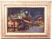 BLAGON H. Nächtliche Straßenszenerie Im Impressionistischen Malstil BLAGON H. Nächtliche Straßenszenerie Im Impressionistischen Malstil