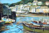 BLAKE Justin A Cornish Harbour With Fishing Boats Moored In The Foreground BLAKE Justin A Cornish Harbour With Fishing Boats Moored In The Foreground