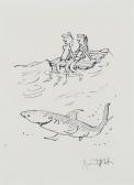 Blake Quentin Saxby 2 People Relaxing On A Raft With A Shark Circling Underneath Blake Quentin Saxby 2 People Relaxing On A Raft With A Shark Circling Underneath