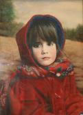 BLAKEY John A. Portrait Of A Young Girl Wearing A Red Coat BLAKEY John A. Portrait Of A Young Girl Wearing A Red Coat