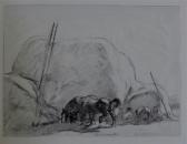 BLAMPIED Edmund Harvesters And Horses Beside Haystacks BLAMPIED Edmund Harvesters And Horses Beside Haystacks