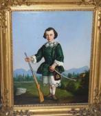 BLANCHARD Melchior « Portrait D'un Jeune Homme Au Fusil » BLANCHARD Melchior « Portrait D'un Jeune Homme Au Fusil »