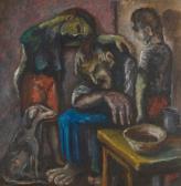 BLASCO ALARCON Manuel Interior Scene Depicting A Starving Family And Their Dog BLASCO ALARCON Manuel Interior Scene Depicting A Starving Family And Their Dog