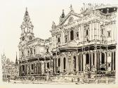 BLAYNEY Robert t View Of Southern Façade Of St. Paul's Cathedral And Fleet Street BLAYNEY Robert t View Of Southern Façade Of St. Paul's Cathedral And Fleet Street