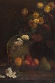 BLEICHER Francisca Natura Morta Di Fiori, Frutta E Suppellettili BLEICHER Francisca Natura Morta Di Fiori, Frutta E Suppellettili