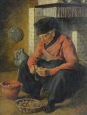BLEYS Adrianus C., Adri Man Peeling Potatoes In A Kitchen BLEYS Adrianus C., Adri Man Peeling Potatoes In A Kitchen