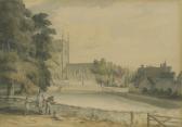 BLUCK John A View Of Beckford, Gloucestershire, With Figures In The Foreground BLUCK John A View Of Beckford, Gloucestershire, With Figures In The Foreground