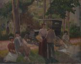 BLUM Alexander Aladar Family Gathering With A Model-t In Background BLUM Alexander Aladar Family Gathering With A Model-t In Background