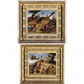 BOCCHI Faustino Grotesque Figures Playing Over-sized Musical Instruments In Landscapes BOCCHI Faustino Grotesque Figures Playing Over-sized Musical Instruments In Landscapes