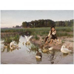 girl with geese