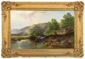 BODDINGTON HENRY JOHN Figures In A Mountainous River Landscape BODDINGTON HENRY JOHN Figures In A Mountainous River Landscape