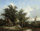 BODDINGTON Henry John Figures Watering A Horse Beside A Country Road BODDINGTON Henry John Figures Watering A Horse Beside A Country Road