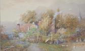 BODEN Samuel Standige A Country Cottage With Peasant, Washing Lineand Pond To The Fore, Signed With A Monogram, Watercolour,inscribed In Pencil Verso By William Russell Flint BODEN Samuel Standige A Country Cottage With Peasant, Washing Lineand Pond To The Fore, Signed With A Monogram, Watercolour,inscribed In Pencil Verso By William Russell Flint