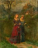 Bodenmuller Friederich Two Women Before A Hillside Castle Bodenmuller Friederich Two Women Before A Hillside Castle