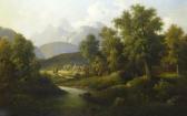 Boehm Alfred Alpine Summer River Landscape Boehm Alfred Alpine Summer River Landscape