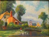 Boerner Lillian Woman By Stream With Ducks Boerner Lillian Woman By Stream With Ducks