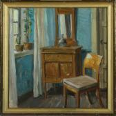 BOGH E.V. Interior With A Dresser, A Chair And Plants BOGH E.V. Interior With A Dresser, A Chair And Plants
