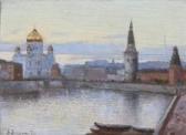 Bogolubov Boris Melitonovich Parti Fra Moskva Ved Vor Frelser Katedralen Og Kreml Bogolubov Boris Melitonovich Parti Fra Moskva Ved Vor Frelser Katedralen Og Kreml
