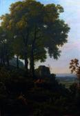 BOGUET Didier Nicolas Chasseur Au Repos Admirant Un Paysage BOGUET Didier Nicolas Chasseur Au Repos Admirant Un Paysage