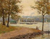 BOHLENS Hermann Heinrich Angler An Der Außenalster BOHLENS Hermann Heinrich Angler An Der Außenalster