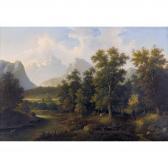BOHM Eduard Idyllische Flusslandschaft Mit Bergpanorama BOHM Eduard Idyllische Flusslandschaft Mit Bergpanorama