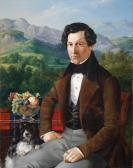 BOHM J. Portrait Of A Gentleman Set Against An Alpine Landscape BOHM J. Portrait Of A Gentleman Set Against An Alpine Landscape