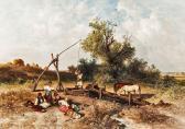 BOHM Pál Hungarian Puszta With Resting Peasants BOHM Pál Hungarian Puszta With Resting Peasants