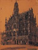 BOILEAU Louis Hippolyte Représentation D'un Hôtel De Ville Gothique BOILEAU Louis Hippolyte Représentation D'un Hôtel De Ville Gothique