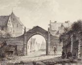 BOMMEL van Elias Pieter A Gateway With A View Of A Town Beyond BOMMEL van Elias Pieter A Gateway With A View Of A Town Beyond