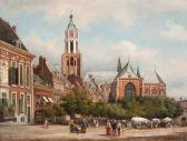 BOMMEL van Elias Pieter View Of The Kerkplein Square And The Eusebius Church In Arnhem BOMMEL van Elias Pieter View Of The Kerkplein Square And The Eusebius Church In Arnhem