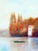 BOND John A Figure In A Punt On The River BOND John A Figure In A Punt On The River