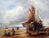 BOND William Fisherfolk On The Shore At Low Tide BOND William Fisherfolk On The Shore At Low Tide