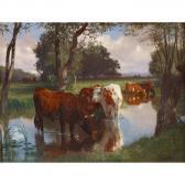 BONHEUR Auguste Cattle Watering In A Stream BONHEUR Auguste Cattle Watering In A Stream