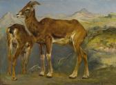 BONHEUR Rosa A Sketch Of Two Mountain Goats In A Landscape BONHEUR Rosa A Sketch Of Two Mountain Goats In A Landscape