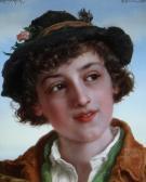 BONIFAZI Anton Angelo Head And Shoulder Portraits Of A Young Italian Girl And Italian Boy BONIFAZI Anton Angelo Head And Shoulder Portraits Of A Young Italian Girl And Italian Boy