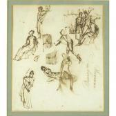 Bonington Summer Double Sided Sketch, One Side Of Figures, The Other Of Figure On Horseback Bonington Summer Double Sided Sketch, One Side Of Figures, The Other Of Figure On Horseback