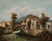 BONIRREAU Pierre Paesaggio Con Ponte BONIRREAU Pierre Paesaggio Con Ponte