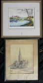 BONNER Maxwell H Salisbury Cathedral Reilley, Bridge Over The River BONNER Maxwell H Salisbury Cathedral Reilley, Bridge Over The River