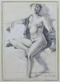 BORCHERT Brigitta Sitzender, Weiblicher Akt BORCHERT Brigitta Sitzender, Weiblicher Akt