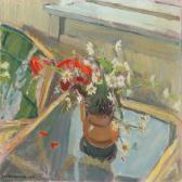 BORCHSENIUS K.A. Flowers In A Vase On A Table BORCHSENIUS K.A. Flowers In A Vase On A Table