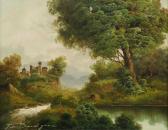 BORDIGNON Toni Mountain Landscape With Mansion Atop A Hill BORDIGNON Toni Mountain Landscape With Mansion Atop A Hill