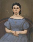 BORGHZ A.Taoler Portrait Of A Young Woman In A Blue Dress BORGHZ A.Taoler Portrait Of A Young Woman In A Blue Dress