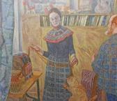 BORISOVICH EPSTEIN SOLOMA Self Portrait Of The Artist With His Daughter And Cat BORISOVICH EPSTEIN SOLOMA Self Portrait Of The Artist With His Daughter And Cat