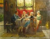 BORKHARD J. Four Figures Gathered Around A Table BORKHARD J. Four Figures Gathered Around A Table