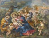 BORREMANS Guglielmo La Sacra Famiglia Con Angeli E Putti BORREMANS Guglielmo La Sacra Famiglia Con Angeli E Putti