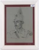 BORROWMAN C G Portrait Of An Officer Of The 6th Raj Putana Rifles BORROWMAN C G Portrait Of An Officer Of The 6th Raj Putana Rifles