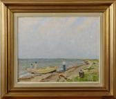 BOSIN Ture Axelson Strandbild Med Figurer Och Eka BOSIN Ture Axelson Strandbild Med Figurer Och Eka
